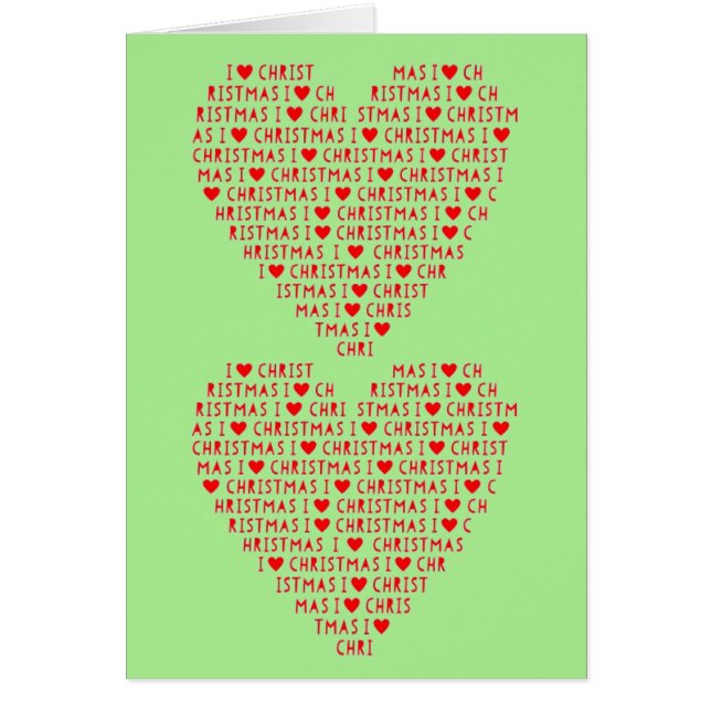 私はキリストのクリスマス宗教的ダブル赤いハート (正面)