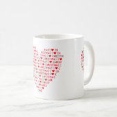 私はキリストのクリスマス宗教的ダブル赤いハート コーヒーマグカップ (正面右)