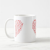 私はキリストのクリスマス宗教的ダブル赤いハート コーヒーマグカップ (左)