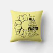 私はキリストのデイジーを通して全てのことを成し遂げる クッション (裏面)