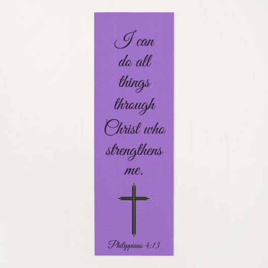 私はキリストの聖なる書物、 経典を通して全てのことを成し遂げる ヨガマット (正面)