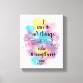 私はキリストを通してすべてのことをすることができる キャンバスプリント (正面)