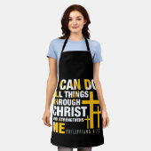 私はキリストを通してすべてのことをすることができる |クリスチャン エプロン (着用した状態)