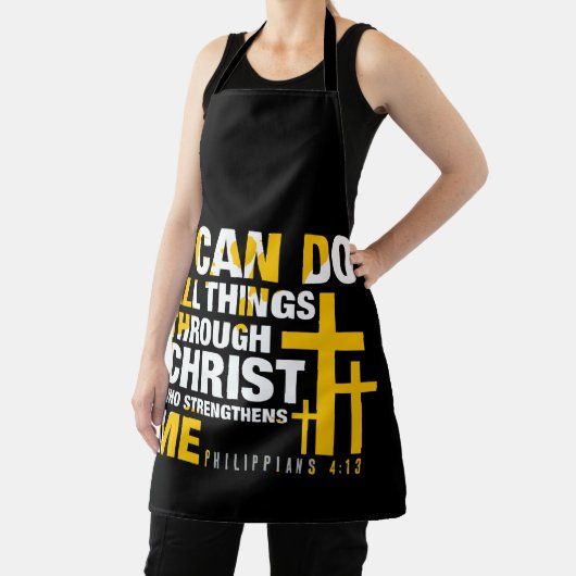 私はキリストを通してすべてのことをすることができる |クリスチャン エプロン (インサイチュ)