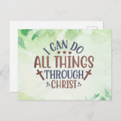 私はキリストを通してすべてのことをすることができる ポストカード (正面/裏面)