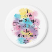 私はキリストを通してすべてのことをすることができる マグネット (正面)