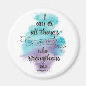 私はキリストを通してすべてのことをすることができる マグネット (正面)