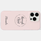 私はキリストを通して全てのことをすることができる赤面ピンク Case-Mate iPhoneケース (裏面 (横))