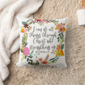 私はキリストを通して全てのことを成し遂げることができる、フィリップ クッション (ブランケット)