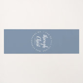 私はキリストを通して全てのことを行うことができる文字ダスティブルー ヨガマット (裏面(横))