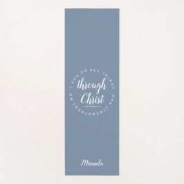 私はキリストを通して全てのことを行うことができる文字ダスティブルー ヨガマット