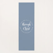 私はキリストを通して全てのことを行うことができる文字ダスティブルー ヨガマット (裏面)