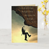 私はキリストを通して全てのことを行うことができる – グリーティングカード (黄色い花)