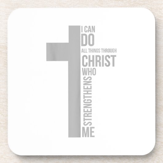 私はキリストを通して全てのことを行うことができる コースター (正面)