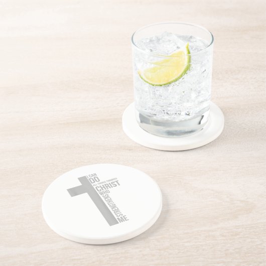 私はキリストを通して全てのことを行うことができる コースター (側面)