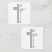私はキリストを通して全てのことを行うことができる スクエア名刺 (正面/裏面)