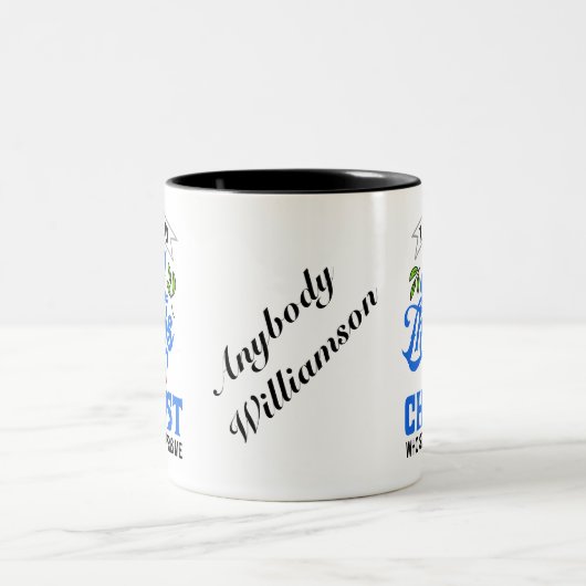 私はキリストを通して全てのことを行うことができる – パーソナライズ ツートーンマグカップ (中央)