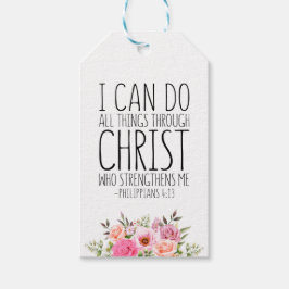 私はキリストを通して全てのことを行うことができる、ピリピ4 ギフトタグ