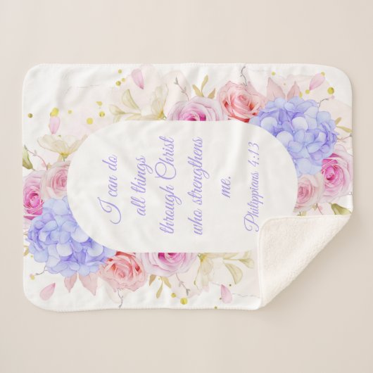 私はキリストを通して全てのことを行うことができる – ピリピ4 シェルパブランケット (正面(横))