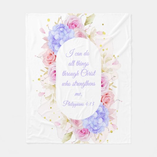 私はキリストを通して全てのことを行うことができる – ピリピ4 フリースブランケット (正面)