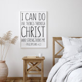 私はキリストを通して全てのことを行うことができる、ピリピ4 ポスター