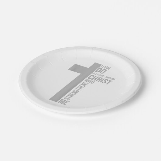 私はキリストを通して全てのことを行うことができる ペーパープレート (アングル)