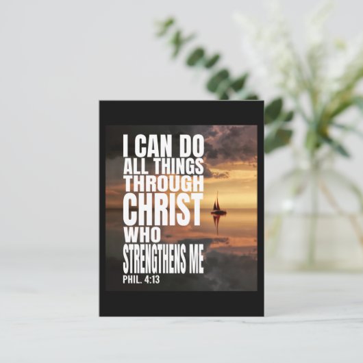 私はキリストを通して全てのことを行うことができる ポストカード (スタンド正面)