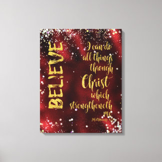 私はキリストを通して全てのことを行うことができるKJV聖なる書物、 経典 キャンバスプリント