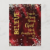 私はキリストを通して全てのことを行うことができるKJV聖なる書物、 経典 ポストカード (正面)