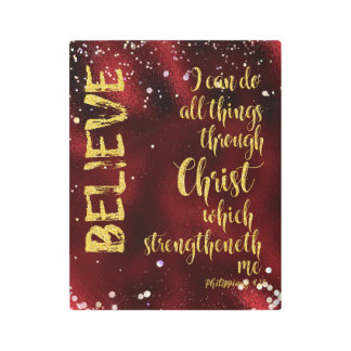 私はキリストを通して全てのことを行うことができるKJV聖なる書物、 経典 メタルプリント