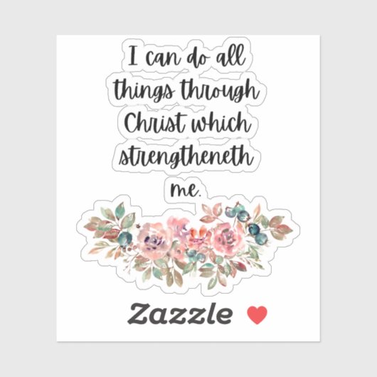 私はキリストフローラを通して全てのことを行うことができる シール (シート)