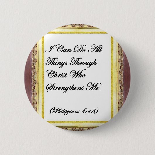 私はキリストボタンを通してすべての事をしてもいいです 缶バッジ (正面)