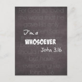 私はキリスト教の引用文ジョン3.16 ポストカード (正面)