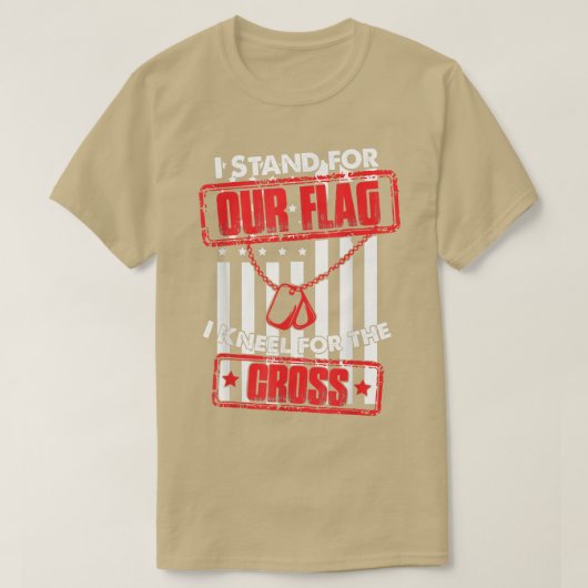 私はキリスト教の旗印退役軍人 Tシャツ (デザイン正面)