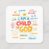 私はキリスト教の神のレトロイエス信仰の子である スクエア名刺 (裏面)