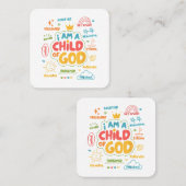 私はキリスト教の神のレトロイエス信仰の子である スクエア名刺 (正面/裏面)