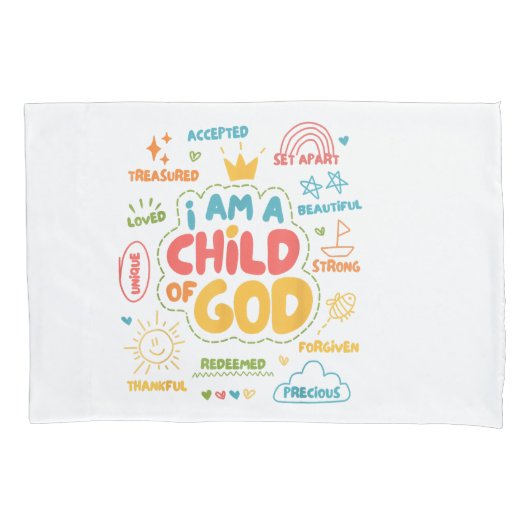 私はキリスト教の神のレトロイエス信仰の子である 枕カバー (正面)