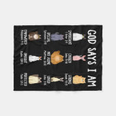 私はキリスト教の聖書猫好きだと言う可愛い神 フリースブランケット (正面(横))