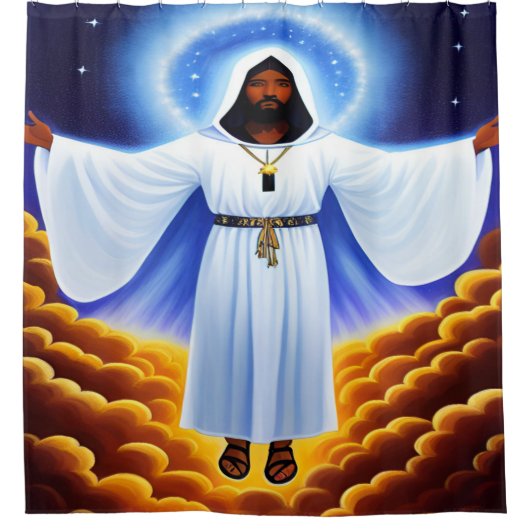 私はキリスト教の軽いシャワーカーテンだ シャワーカーテン (正面)