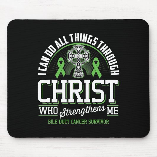 私はキリスト胆管カンスを通してすべてのことをすることができるのだ マウスパッド (正面)
