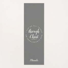 私はキリスト・グレーを通して全てのことを行うことができるタイポグラフィ ヨガマット