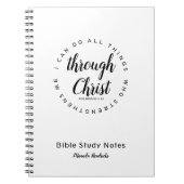 私はキリスト・バイブルの勉強を通して全てのことを行うことができる ノートブック (正面)