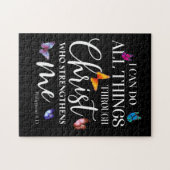 私はキリスト・バタフライ・アートを通して全てのことを行うことができる ジグソーパズル (横)