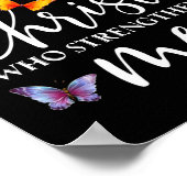 私はキリスト・バタフライ・アートを通して全てのことを行うことができる ポスター (角)