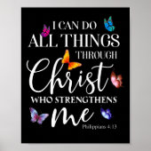 私はキリスト・バタフライ・アートを通して全てのことを行うことができる ポスター (正面)