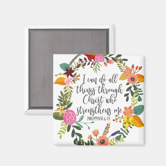 私はキリスト・フィリップを通してすべてのことを行うことができる マグネット (正面/裏面)