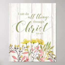 私はキリスト、フィル4:13を通してすべてのことをすることができる ポスター