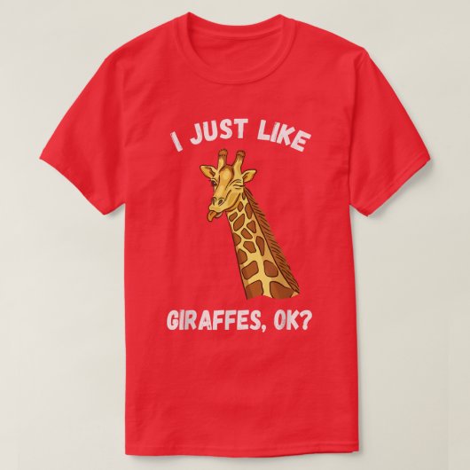私はキリンが可愛いおもしろいキリンが好きだ Tシャツ (デザイン正面)
