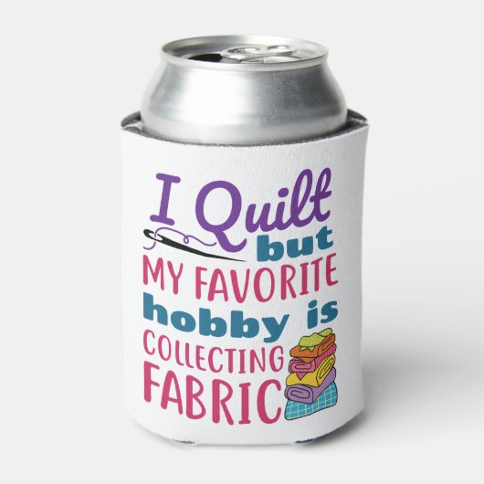 私はキルトだが私の趣味お気に入りのは生地を集めることだ 缶クーラー (缶正面)