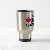 私はキルトにすることを愛します トラベルマグ (中央)